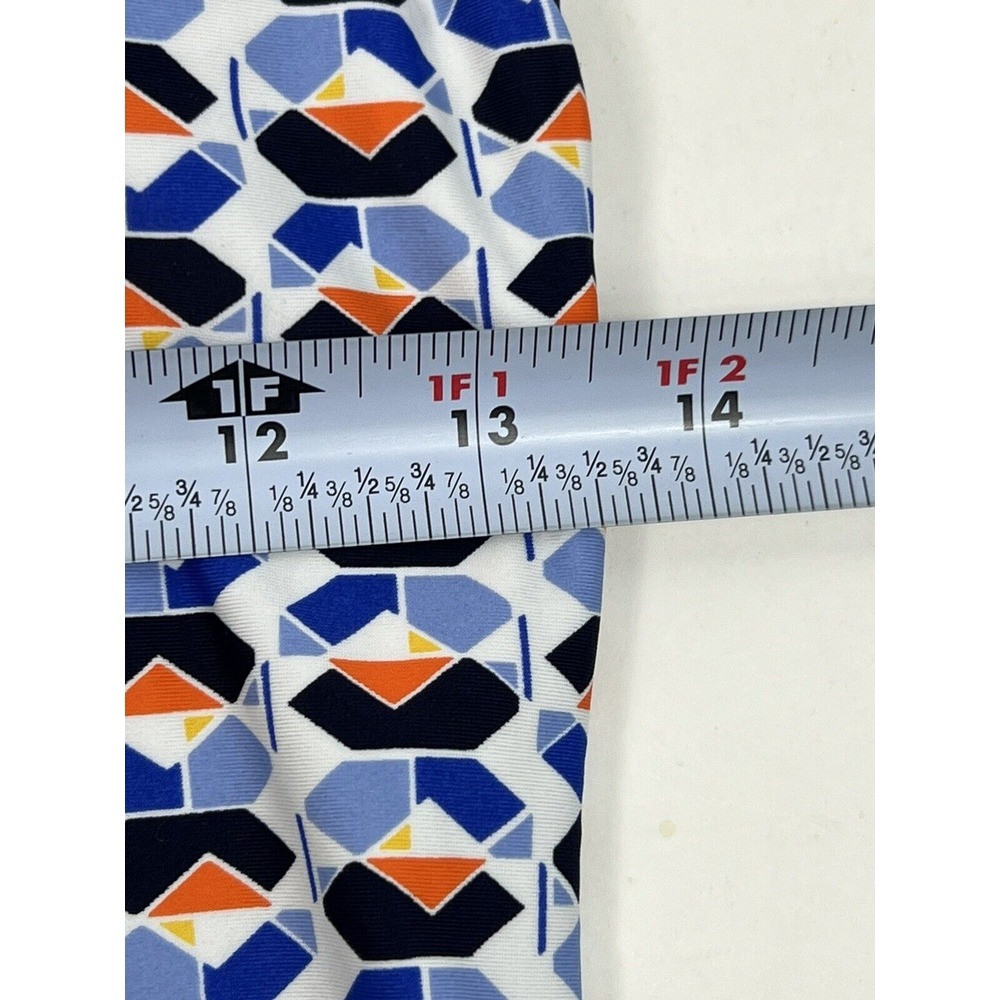 Nautica Swimsuit Dress One-Piece Women's Size M Blue Bottom Multi Top False Lace - Picture 4 of 6